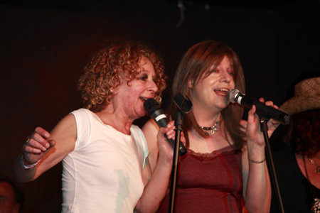 Rosie and Diana in full flow at the Elephant Shelf Album Launch 